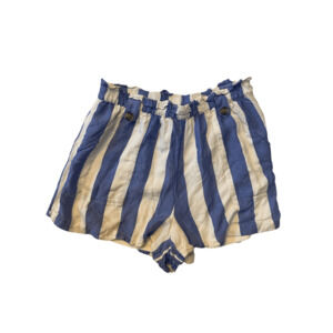 AMERICAN EAGLE White and Blue Stripped SHORTS MEDIUM